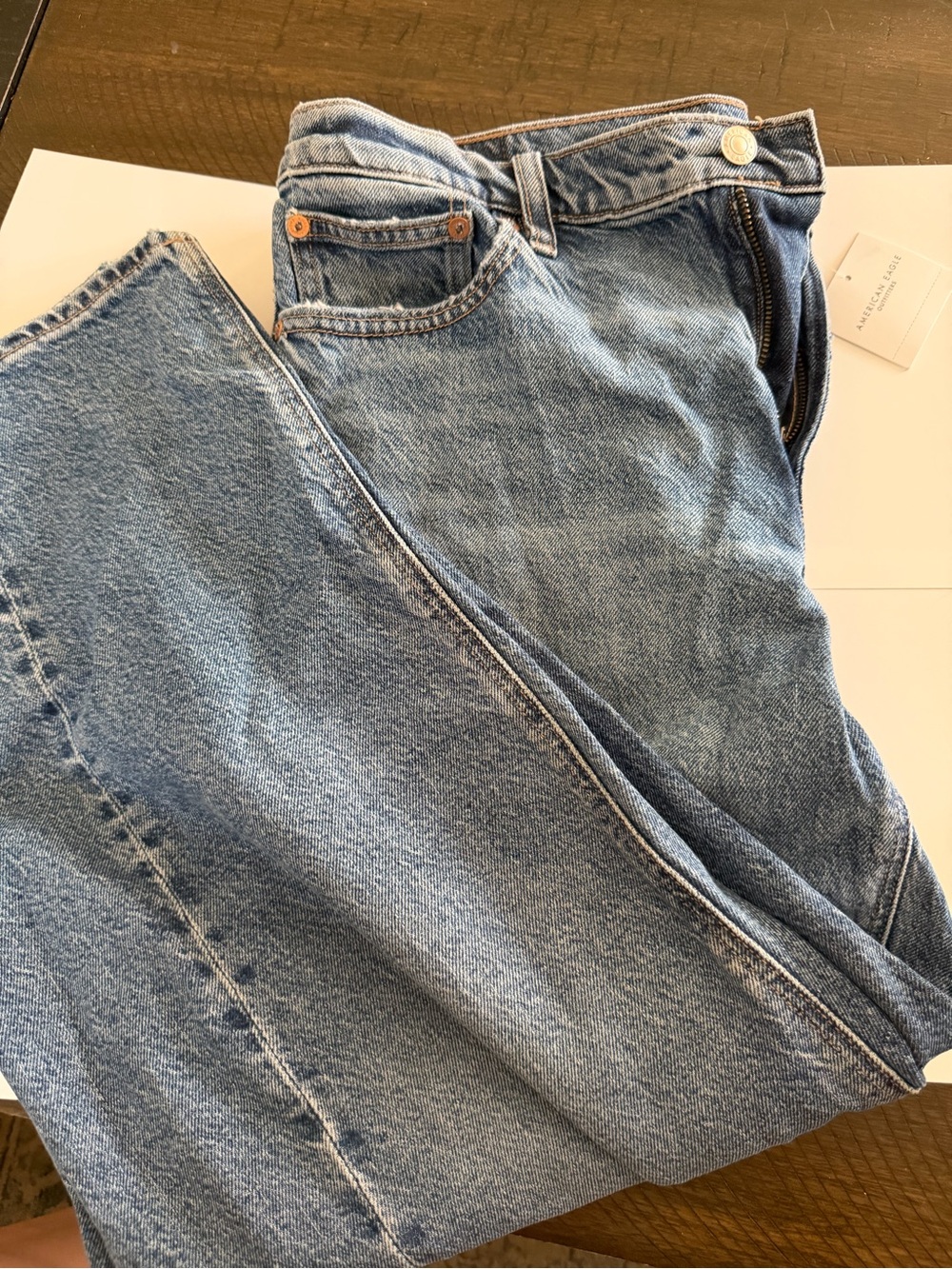 American Eagle Stretch Barrel Jean - Tinted Medium Wash - NWT